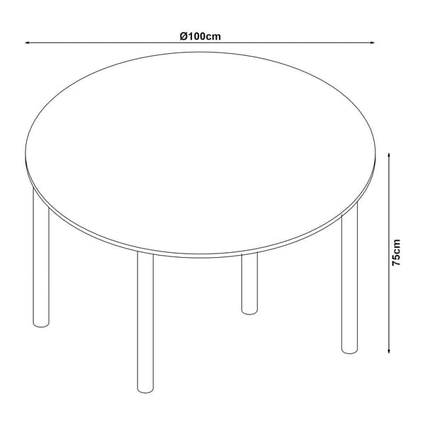 Matbord Lindesberg Ø100x75 cm rund grå [en.casa]