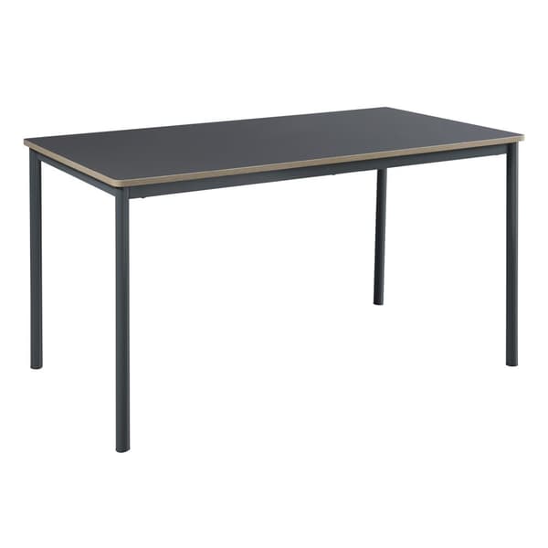 Matbord Lindesberg 140x80x75 cm fyrkantig grå [en.casa]