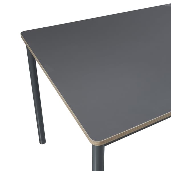 Matbord Lindesberg 140x80x75 cm fyrkantig grå [en.casa]