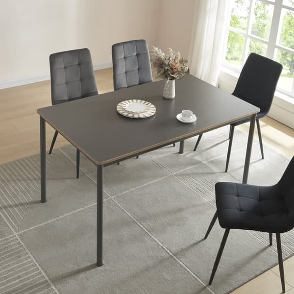Matbord Lindesberg 140x80x75 cm fyrkantig grå [en.casa]