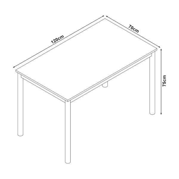 Matbord Lindesberg 120x70x75 cm fyrkantig grå [en.casa]