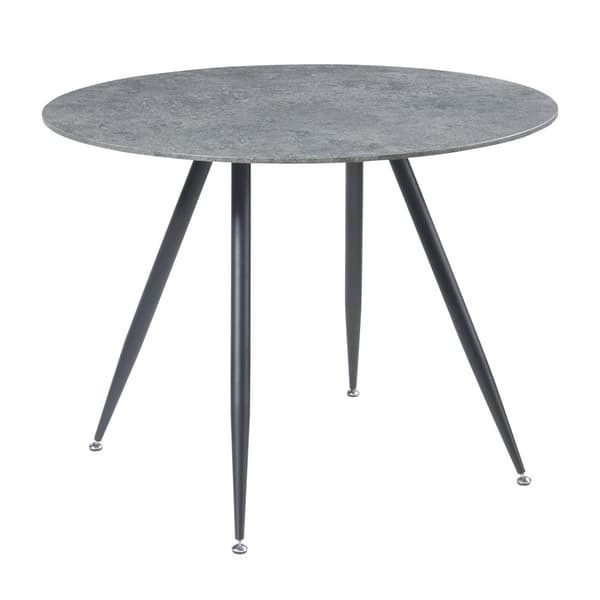 Matbord Fitjar Ø100x75 cm betongimitation rund [en.casa]