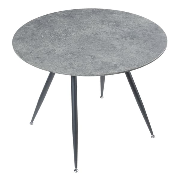 Matbord Fitjar Ø100x75 cm betongimitation rund [en.casa]