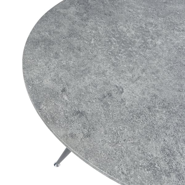 Matbord Fitjar Ø100x75 cm betongimitation rund [en.casa]