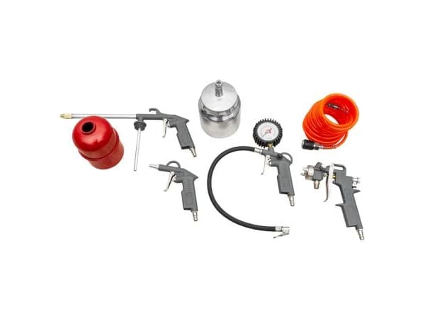 Zipper ZI-COMZUB5, Tilbehørssett til luftkompressor, Zipper, 5 stykker, 5 m, Suge sprøyte-pistol, 1,8 kg
