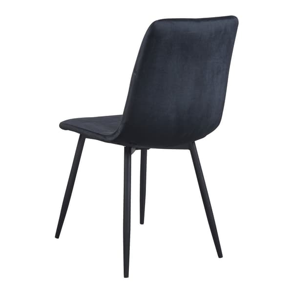 Stol Lexnitz set om 2 sammet svart 89x44x45 cm [en.casa]
