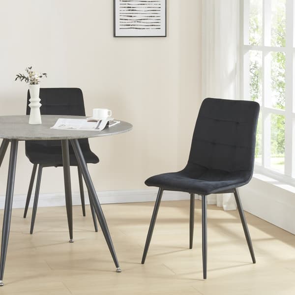 Stol Lexnitz set om 2 sammet svart 89x44x45 cm [en.casa]