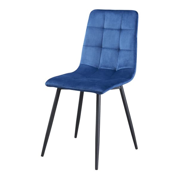 Stol Lexnitz set om 2 sammet mörkblå 89x44x45 cm [en.casa]