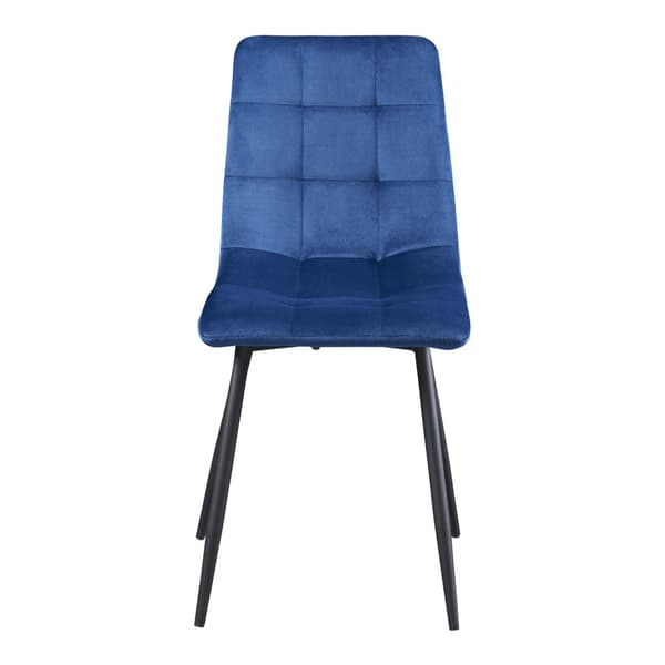 Stol Lexnitz set om 2 sammet mörkblå 89x44x45 cm [en.casa]