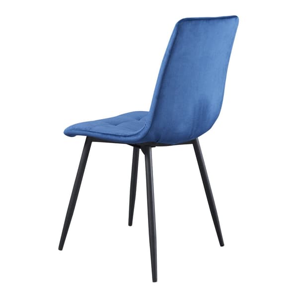 Stol Lexnitz set om 2 sammet mörkblå 89x44x45 cm [en.casa]