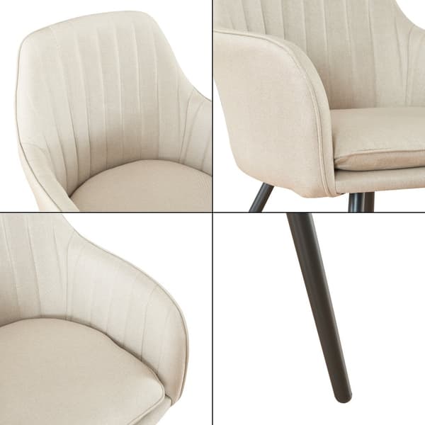 Stol Kannonkoski set om 2 textil beige 86x57x59 cm [en.casa]