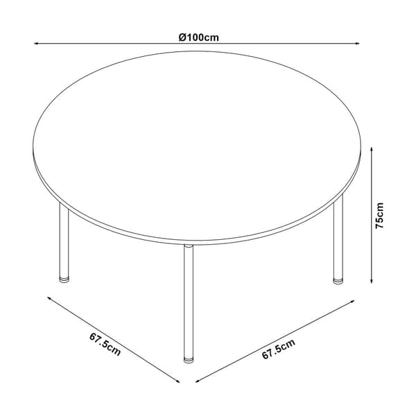 Matbord Hemnes Ø100x75 cm ekfärg [en.casa]