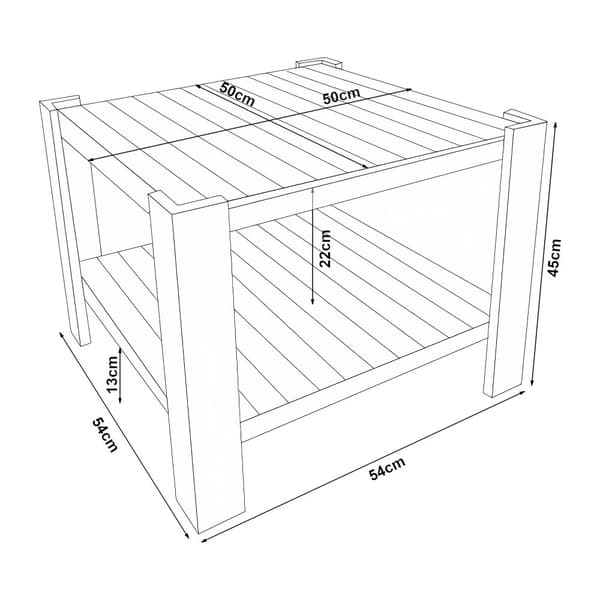 Soffbord Malax 54x54x45 cm furu [en.casa]