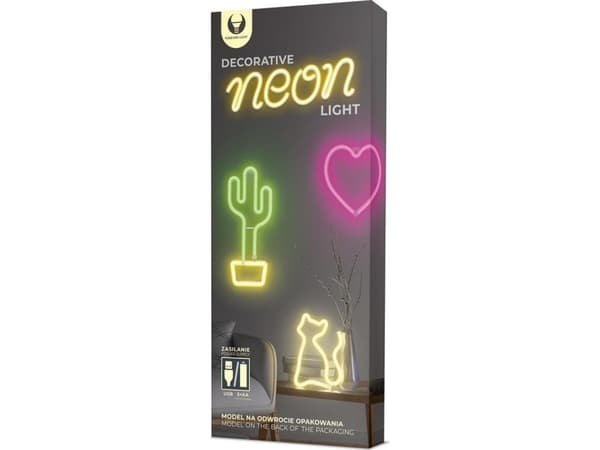 Neon LED-lampe Lynrød Bat + USB FLNE06 Forever Light