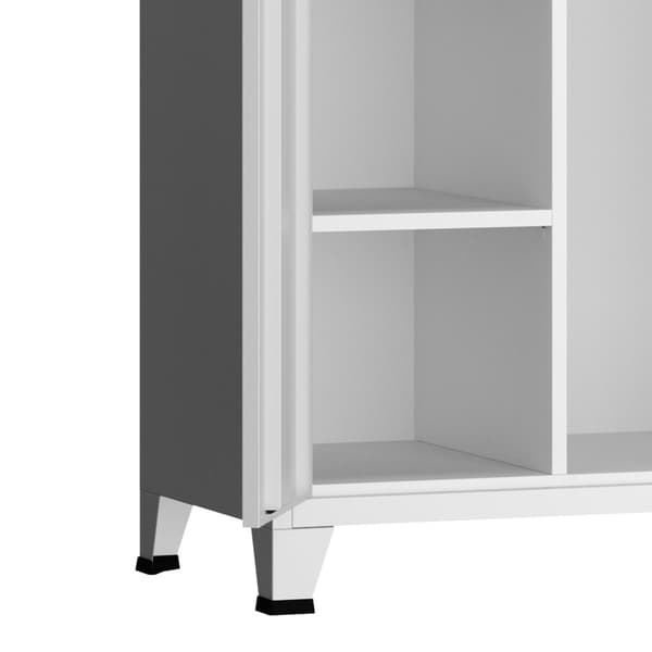 Garderob Hankasalmi klädskåp 180x90x40 cm vit stål [en.casa]