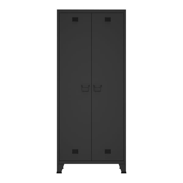 Garderob Hankasalmi klädskåp 180x90x40 cm svart stål [en.casa]