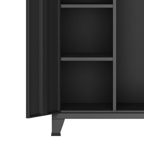 Garderob Hankasalmi klädskåp 180x90x40 cm svart stål [en.casa]