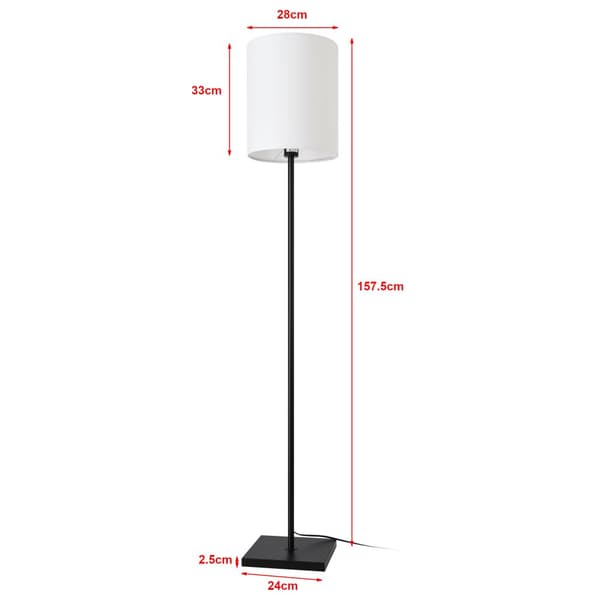Golvlampa Solna Ø28x157,5 cm textil vit [lux.pro]