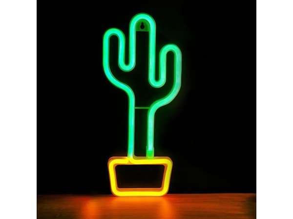Forever Light Neon LED Light CACTUS orange green Bat + USB FLNEO2 Light decoration figure