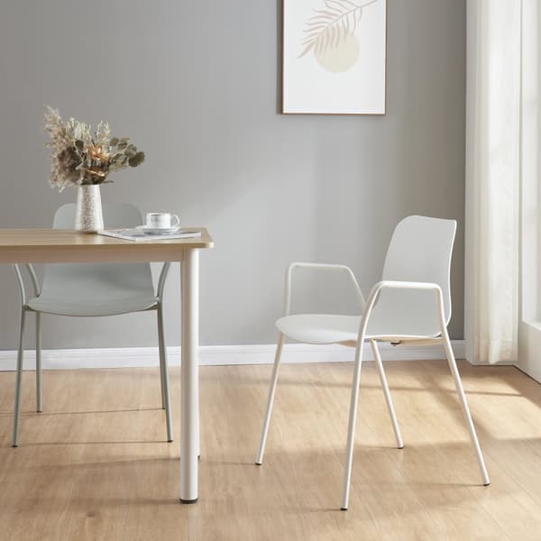Stol Kankaanpää 80x57,5x52 cm vit [en.casa]