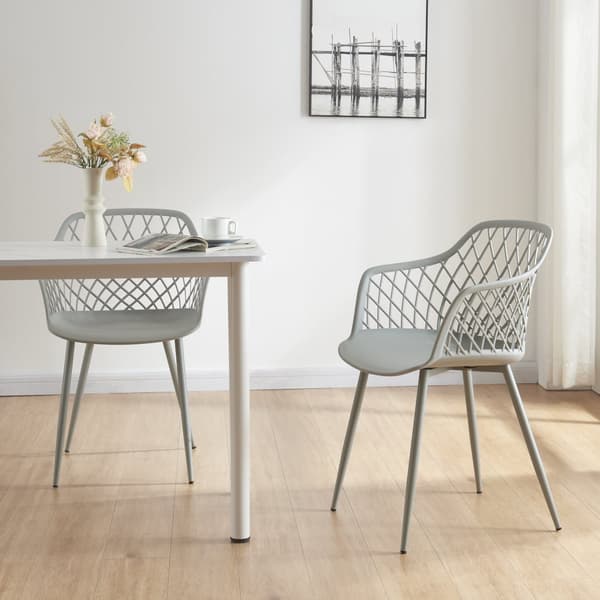 Stol Kangasniemi set om 2 ljusgrå 82x56x52 cm [en.casa]