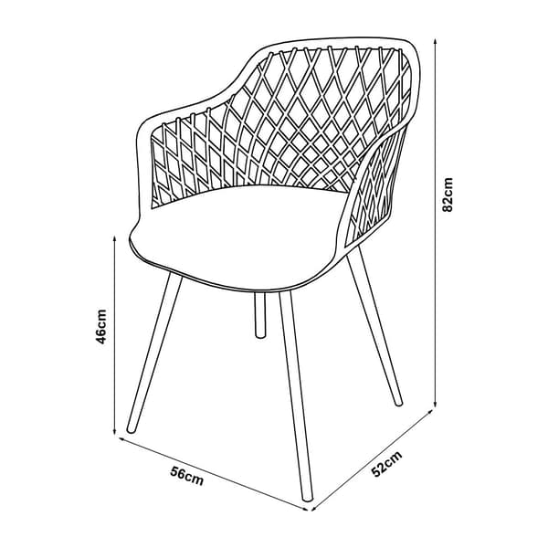Stol Kangasniemi set om 2 vit 82x56x52 cm [en.casa]