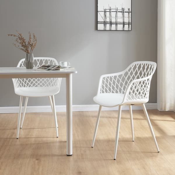 Stol Kangasniemi set om 2 vit 82x56x52 cm [en.casa]