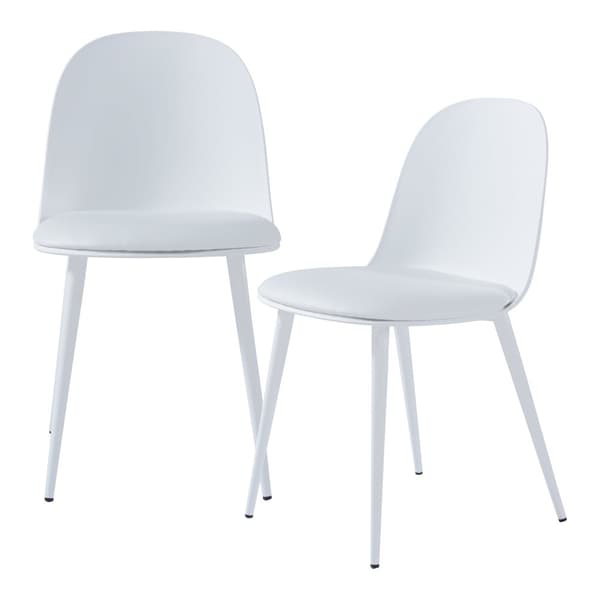 Stol Kangasala set om 2 vit 81x45x52 cm [en.casa]