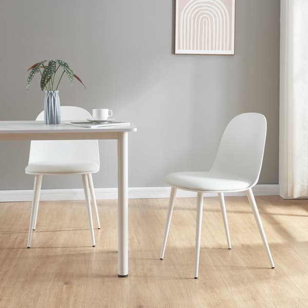 Stol Kangasala set om 2 vit 81x45x52 cm [en.casa]