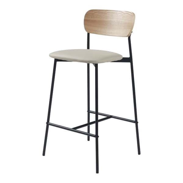 Barstol Jyväskylä set om 2 beige 89x40x45 cm [en.casa]