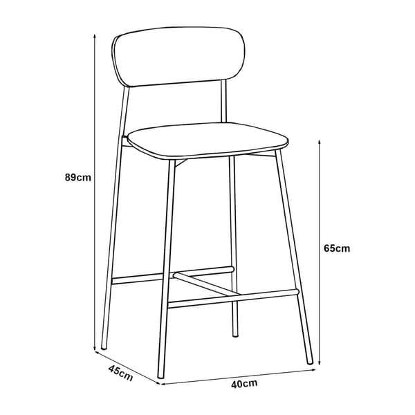 Barstol Jyväskylä set om 2 beige 89x40x45 cm [en.casa]