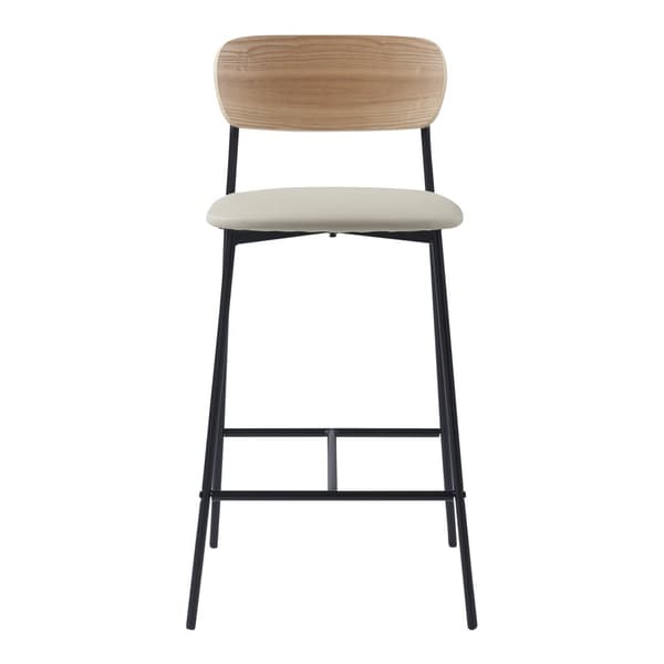Barstol Jyväskylä set om 2 beige 89x40x45 cm [en.casa]