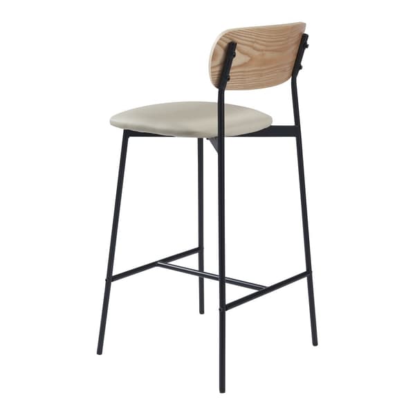 Barstol Jyväskylä set om 2 beige 89x40x45 cm [en.casa]
