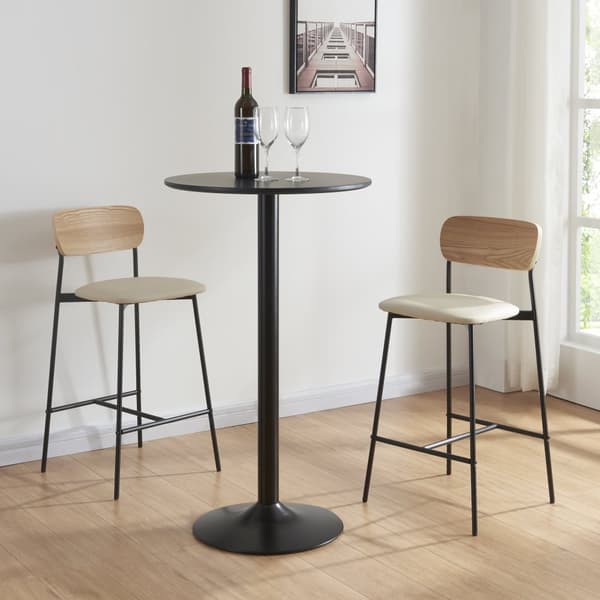 Barstol Jyväskylä set om 2 beige 89x40x45 cm [en.casa]