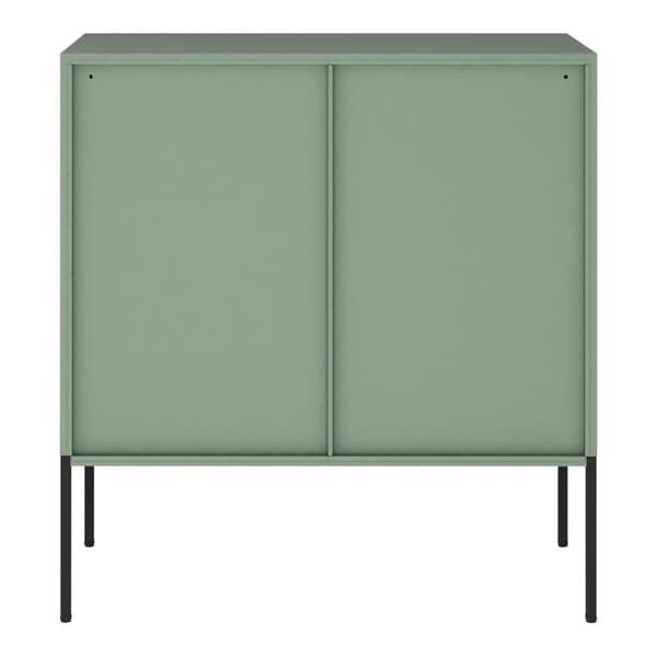 Sidobord Eidsvoll 85x80x45 cm stål räfflat glas grön [en.casa]