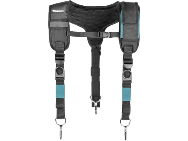 Makita E-15372 Vahvistetut, pehmustetut olkahihnat ja puhelinkotelo.