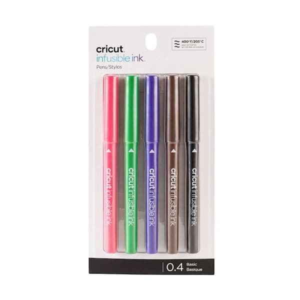 Cricut Explore/Maker Infusible Ink Fine Point 5-Pack Basics Stiftsats Röd, Svart, Violett, Brun, Grön