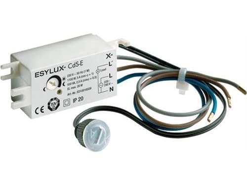 ESYLUX Himmenninrele CDS-E, IP 20/44 uppoasennukseen valaisimiin tai tölkkeihin5-300 luksia, 5A230V AC, 50Hvalkoinen RAL9010