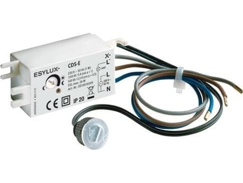ESYLUX Himmenninrele CDS-E, IP 20/44 uppoasennukseen valaisimiin tai tölkkeihin5-300 luksia, 5A230V AC, 50Hvalkoinen RAL9010