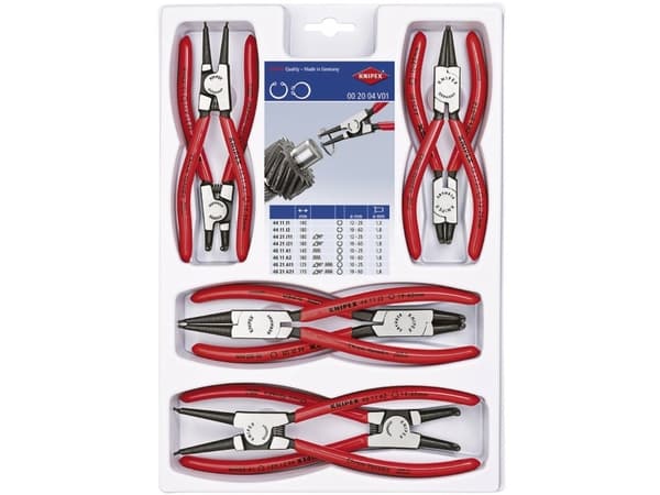 Knipex 00 20 04 V01 Seeger ringtång-slt Lämplig för ytter- och innerringar 19-60 mm, 12-25 mm 10-25 mm, 19-60 mm Spetsig form rak, vinklad 90°