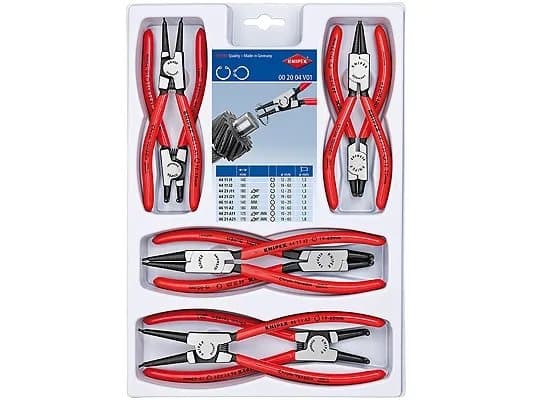 Knipex 00 20 04 V01 Seeger ringtång-slt Lämplig för ytter- och innerringar 19-60 mm, 12-25 mm 10-25 mm, 19-60 mm Spetsig form rak, vinklad 90°