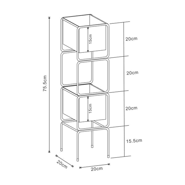 Växtställ Sveio piedestal 75,5x20x20 cm metall svart [en.casa]
