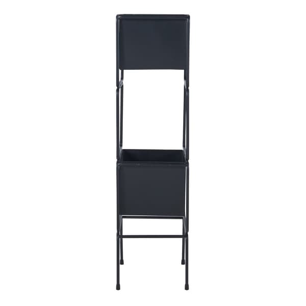 Växtställ Sveio piedestal 75,5x20x20 cm metall svart [en.casa]