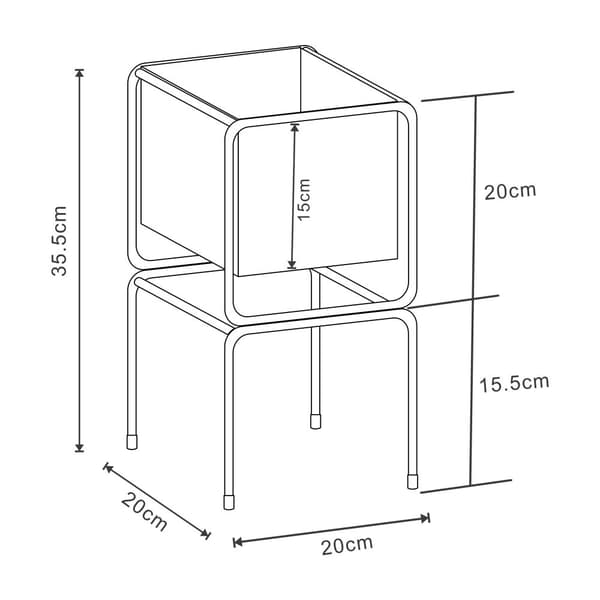 Växtställ Sveio piedestal 35,5x20x20 cm metall svart [en.casa]