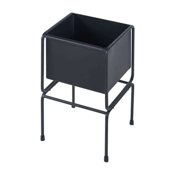 Växtställ Sveio piedestal 35,5x20x20 cm metall svart [en.casa]