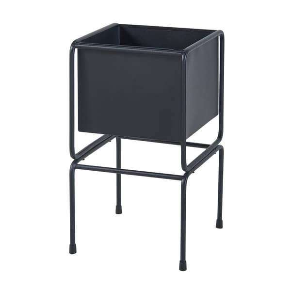 Växtställ Sveio piedestal 35,5x20x20 cm metall svart [en.casa]