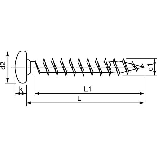 SPAX universalskrue, 4,0 x 16 mm, 1000 styk, krydsåbning Z2, knaphoved, fuld gevind, 4CUT, WIROX A3J, 0231010400165