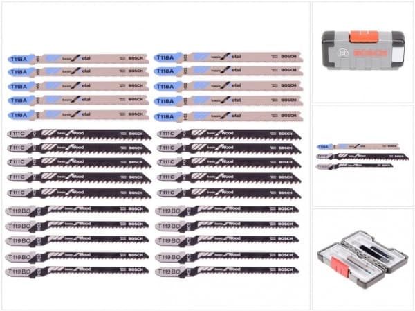 Bosch 2 607 010 903, Sticksågblad, Metall, Trä, Svart, Grå, 30 st