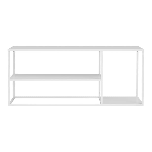 Soffbord Solund 120x50x50 cm stål vit [en.casa]