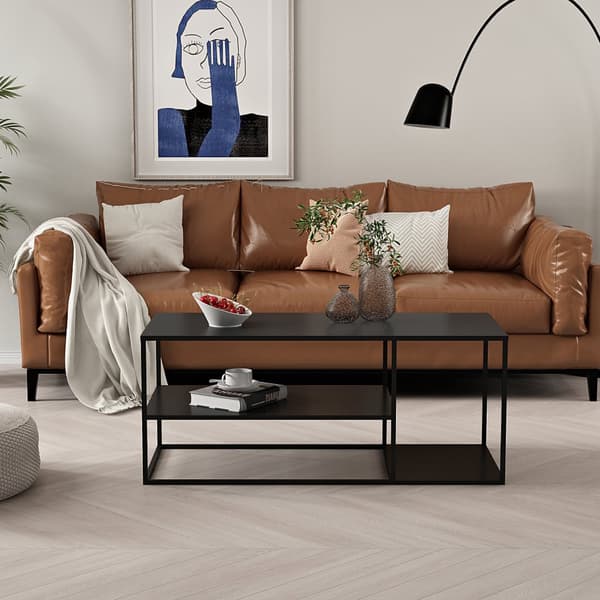 Soffbord Solund 120x50x50 cm stål svart [en.casa]